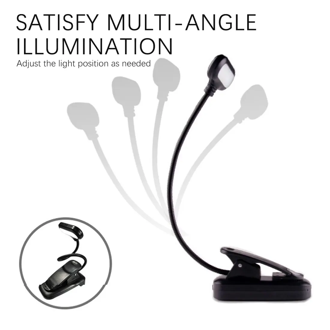 LED Eye Protection Book Night Light Adjustable Mini Clip-On Study Desk Lamp Battery Powered Flexible for Travel Bedroom Reading led light,night light,book light,mini night light,mini led light