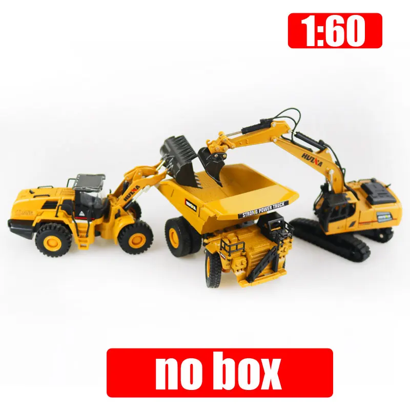 3PC NO BOX Huina модель 1: 60 масштаб сплав экскаватор самосвал колесный погрузчик инженерное транспортное средство литья под давлением Игрушка Рождество подарки на год - Цвет: 3PC NO BOX