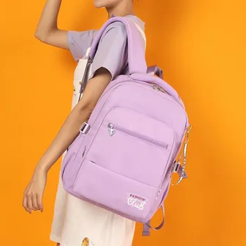 

Litthing 2020 New Backpacks Fashion Multifunction Bags For Women Nylon Polyester Solid Women Leather Soft