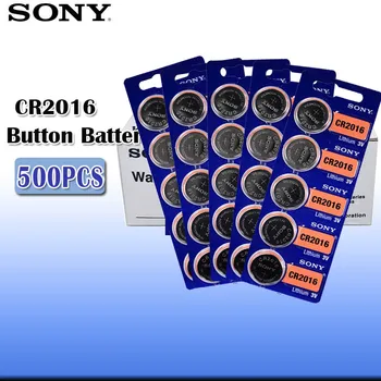 

500pcs/lot sony CR2016 3V 100% Original Lithium Battery For car key watch remote control toy ECR2016 GPCR2016 Button Battery