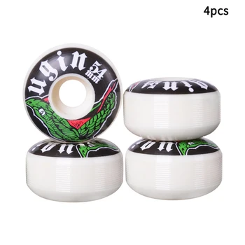 

4pcs Replacement Bearing Accessories Skating Double Rocker PU Leather Skateboard Wheel Professional Easy Install Sports Smooth