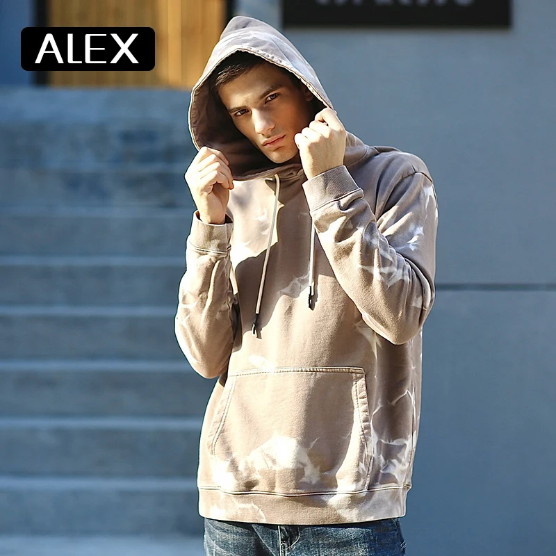 Худи Алекс плейн оверсайз уличная одежда Слитная мужская мода базовая модная для