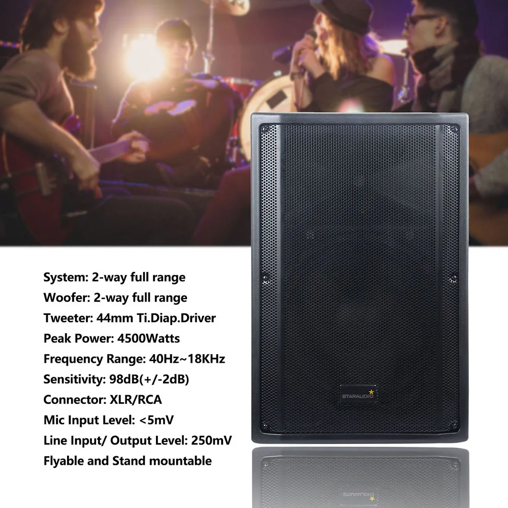 STARAUDIO 15 дюймов 4500 Вт Мощный активный динамик PA DJ KTV вечерние Клубные бар