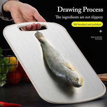 

Stainless Steel Cutting Board Non-Slip Anti-Mold Board Multifunction Plastic Chopping Block Kitchen Vegetable Fruit Meat Tools