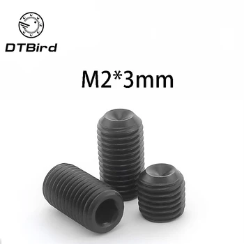 

Free Shipping 100pcs/Lot M2x3 mm M2*3 mm Alloy steel Hex Socket Head Cap Screw Bolts set screws with cup point DT2