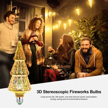 

3D Colorful Firework Bulb 6W E27 Christmas Tree Bulb LED Colorful Bulb Christmas Indoor Home Decoration Light Indoor Lighting