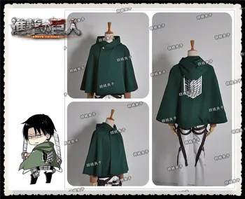 

Anime Attack On Titan Levi·Ackerman Cosplay Costumes Survey Corps Green Cloak Unisex Role Play Clothing Custom-Make Any Size