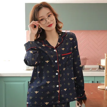 

Nightie Summer Homewear Pijamas Womenservice Suit Sexy Woman Pajamas Silk Pajamaslong-sleeved Home for Women Sexy Women's