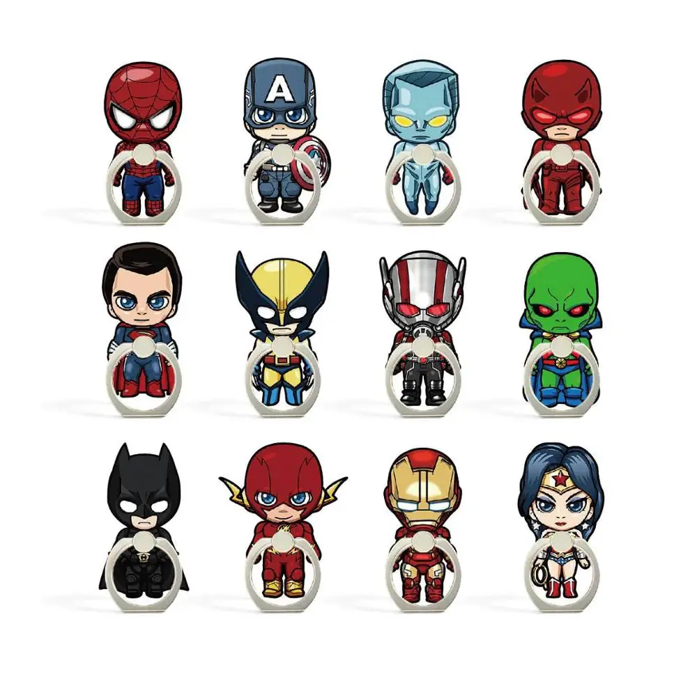 Универсальный металлический держатель Marvel с кольцом на палец для мобильного телефона, милый мультяшный держатель для телефона, подставка для iPhone Xs Max Xr, держатель кронштейна