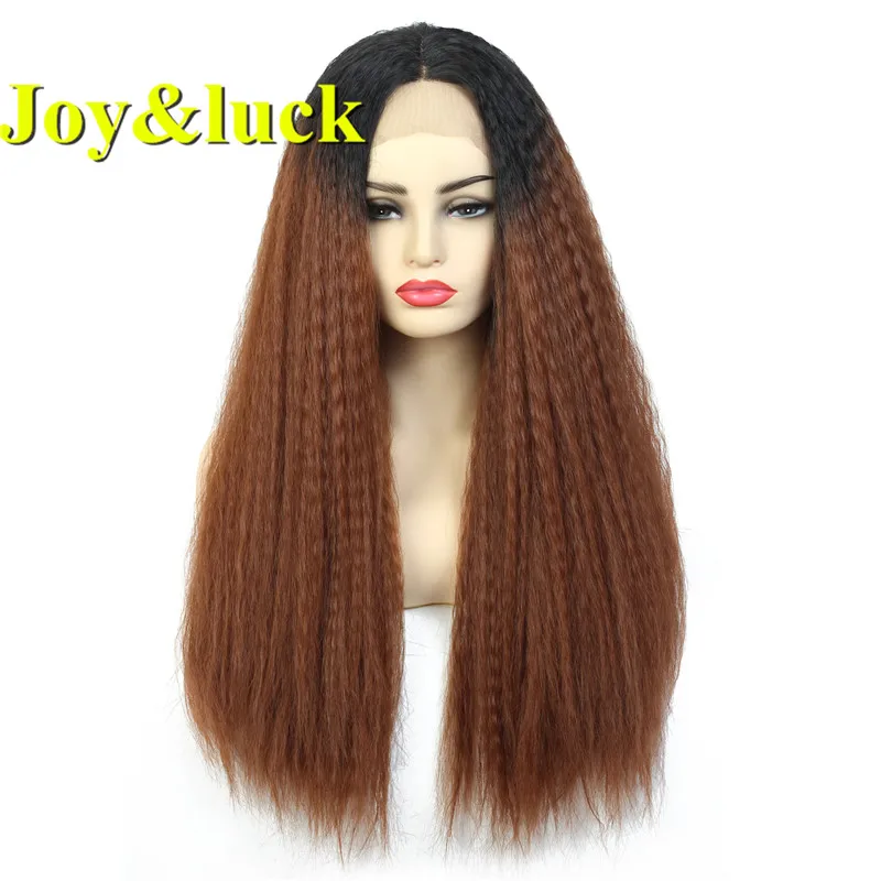 Модный длинный парик Joy & luck из синтетического кружева спереди черный с Омбре