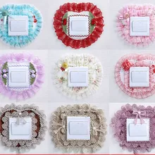 4 шт./партия кружева декоративные наклейки для настенных выключателей наклейки ткань переключатель протектор гнездо декоративные наклейки