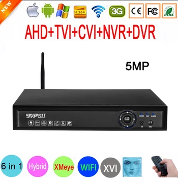

5mp AHD Camera Blue-Ray panel H.265+ Hi3521D Xmeye 4 Channel 4CH 8CH 8 Channel 6 in 1 WIFI Hybrid XVI CVI TVi NVR AHD CCTV DVR