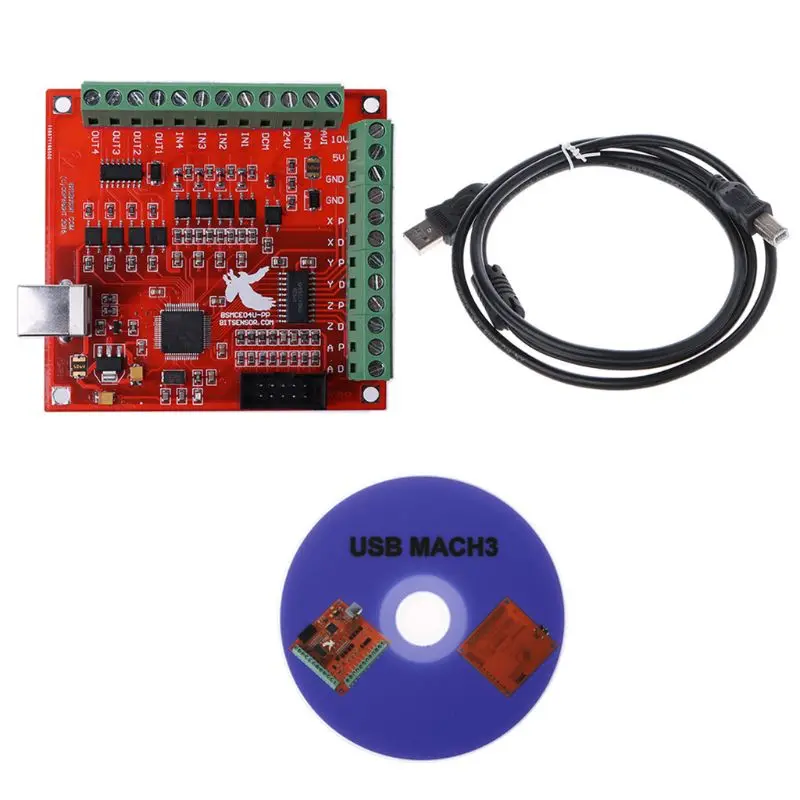 CNC USB MACH3 100 кГц Breakout совета 4 Ось Интерфейс драйвер Motion Controller Прямая доставка Поддержка