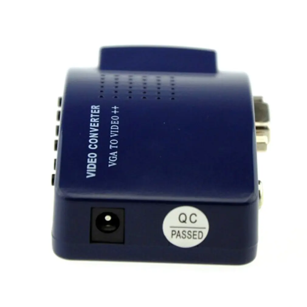Plug& Play портативный размер VGA на коммутатор с разъемами тюльпан коробка от ПК к ТВ AV монитор Композитный S видео конвертер адаптер
