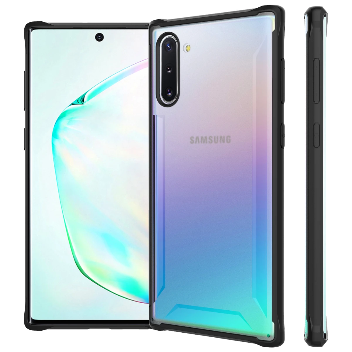 Чехол для Samsung Galaxy Note 10 прозрачный Гибридный чехол из ТПУ и поликарбоната с
