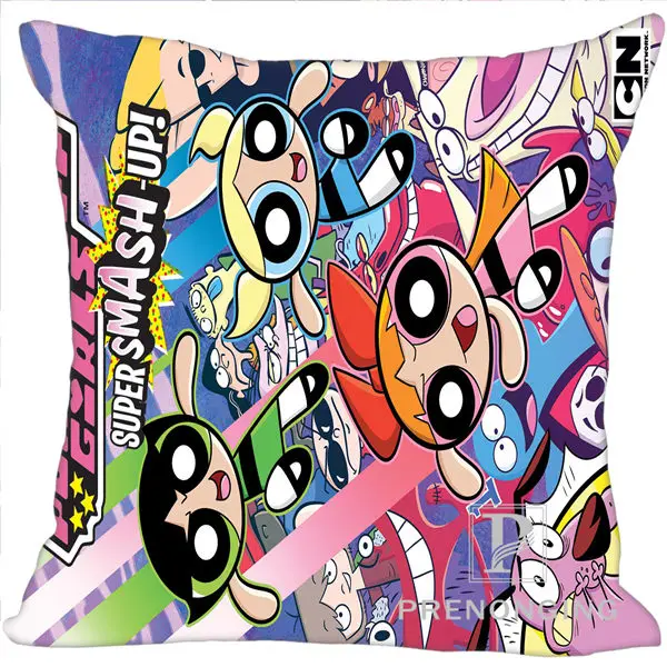 Пользовательские наволочки крышка Powerpuff девушки квадратная Подушка на молнии крышка 20x20 см, 35x35 см(одна сторона) 180117#118 - Цвет: Pillowcases