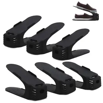 

Shoe Slots Space Saver, Closet Shoe Slotz Organizer, Double Storage Rack Holder, Set Of 6, Black