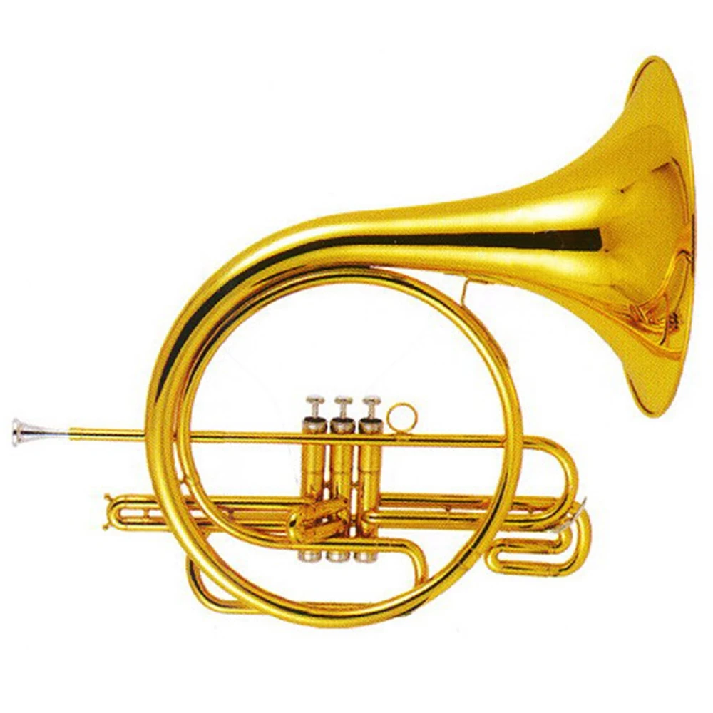 Золотой лак 3 поршня походный французский гудок тон Bb |