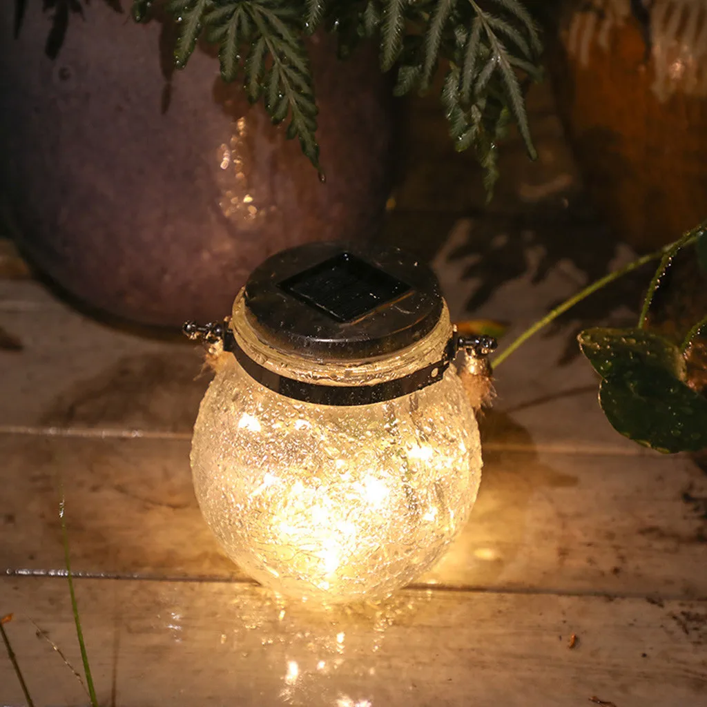Рождественская гирлянда, солнечная проволочная лампа, трещина, шар, стеклянная банка, уличное украшение сада, дерево, лампа, Swieta Bozegonarodzenia