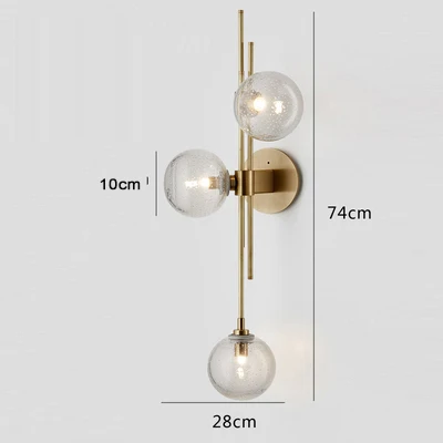Скандинавский дизайн шар стеклянный настенный светильник теплый белый декоративный настенный светильник для дома отеля ресторана светодиодный светильник - Цвет абажура: Clear