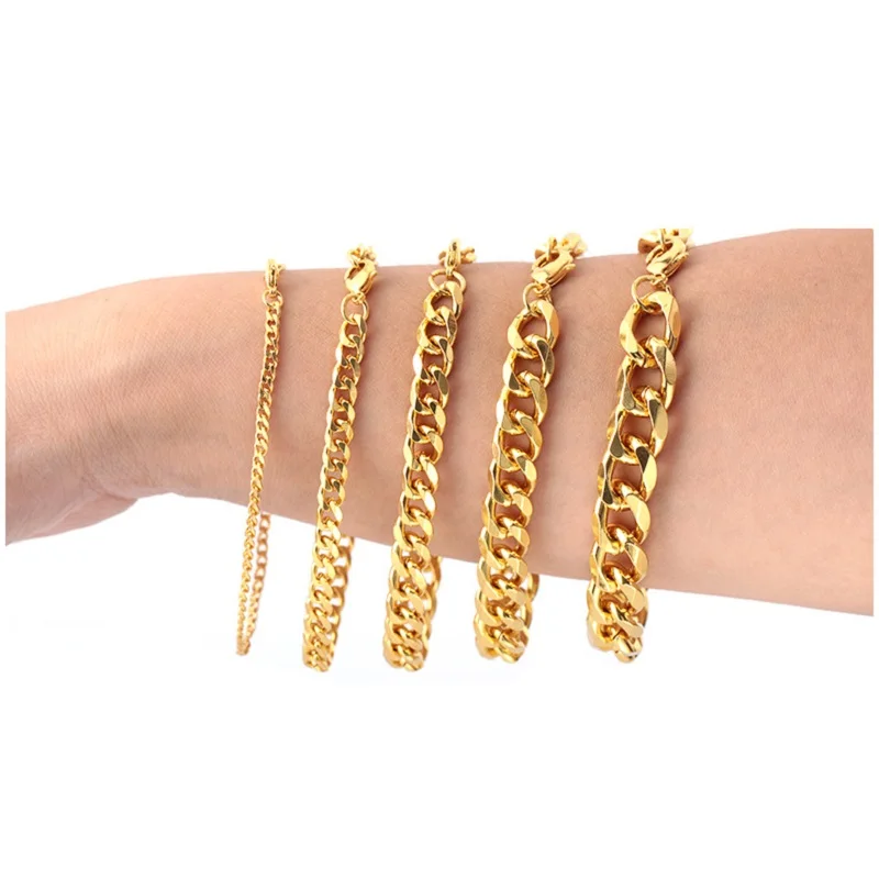 

Fashion personality Gold Silver stainless steel bracelet six face bracelet jewelry