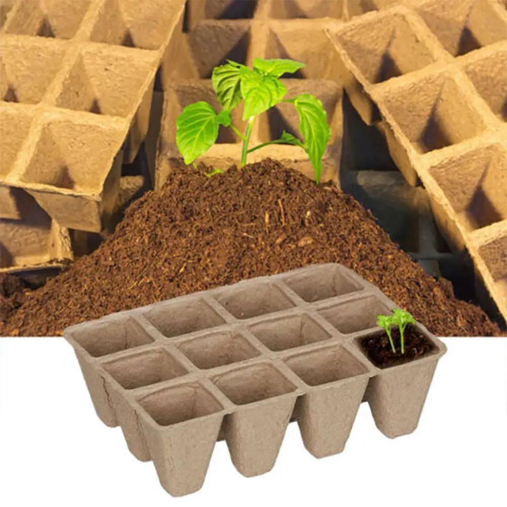 Details about   12-Hole Pulp Seedling Tray Disposable Nursery Tray Garden Planter Eco-Friendly* 