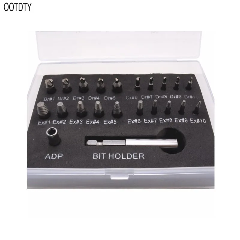 

22pcs Screwdriver Set Screw Puller Extractor Drill Bit Guide Set Broken Remover