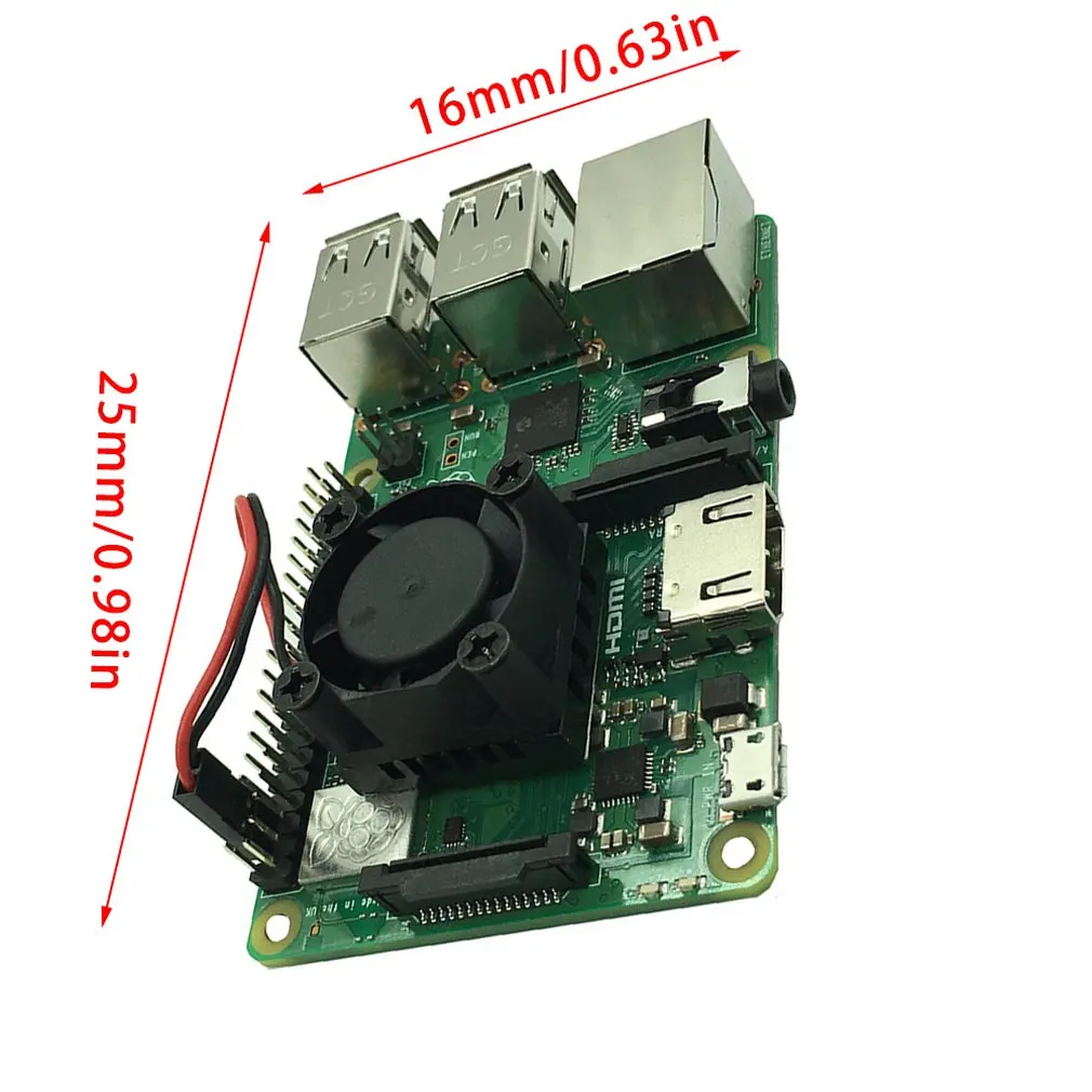 Raspberry Pi 3B+ вентилятор охлаждения 5 в радиатор модуль радиатора с термоклеем 25*25*16 м