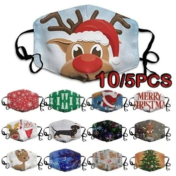 

5pcs Christmas Mask Merry Christmas Decor for Home Santa Claus Xmas Gifts Noel Navidad Ornaments Happy New Year 2021