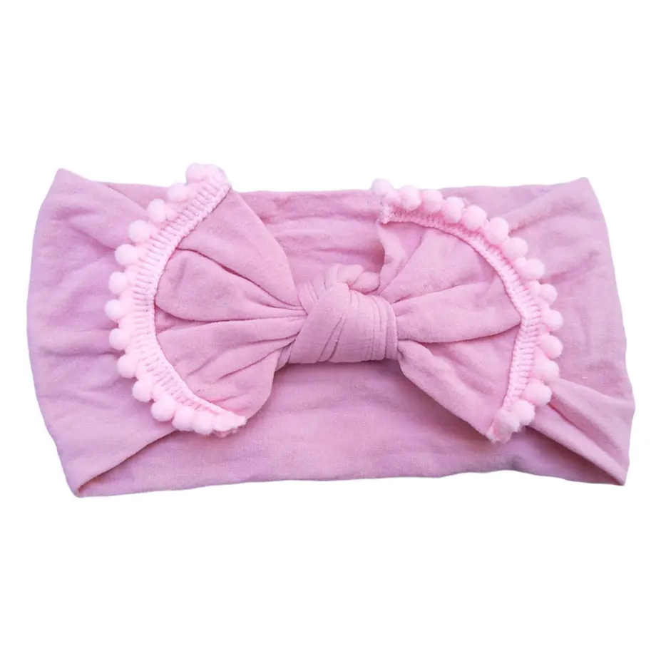 dark pink Одежда для малышей; хлопковый головной убор для детей большой ободок для волос с бантом, головная повязка Детский Эластичный Тюрбан повязка-Узелок на голову женские аксессуары для волос - Цвет: dark pink