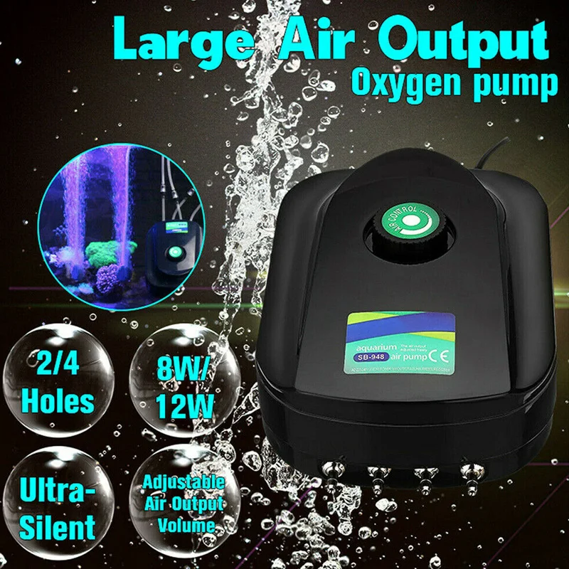 

Hot Ultra-Silent 8W Aquarium Air Pump Fish Tank Increasing Oxygen Pump Tool MCK99