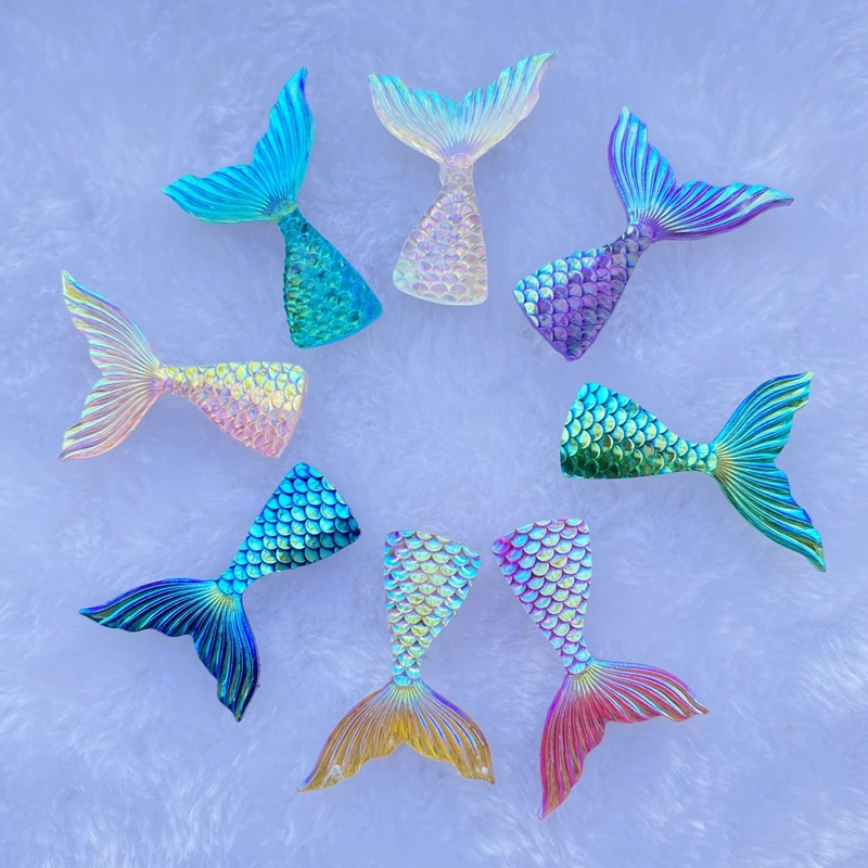 10/20pcs Mixed cartoon Mini Mermaid tail flatback Resin Cabochons Embellishments Scrapbook Craft DIY Hair Accessories C95 vintage miniature glass animals