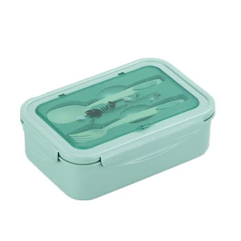 

Eco-friendly Lunch Box BPA Free Bamboo Fiber Material Portable Bento Box Microwaveble Food Storage Container For Office Children