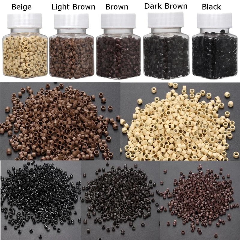 

500pcs Silicone Bead Link Microring for Feather Hair Extension Tools 5mm Micro Ring Beads 5 Colors Optional Hair Extension HOOK