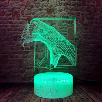 

Flashing Paw Model 3D Illusion LED Desk Nightlight Colorful Changing Light Animal action & toy figures