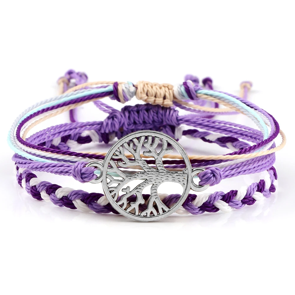 3 шт./компл. женские очаровательные Вощеные тканые бриллиантовые браслеты из