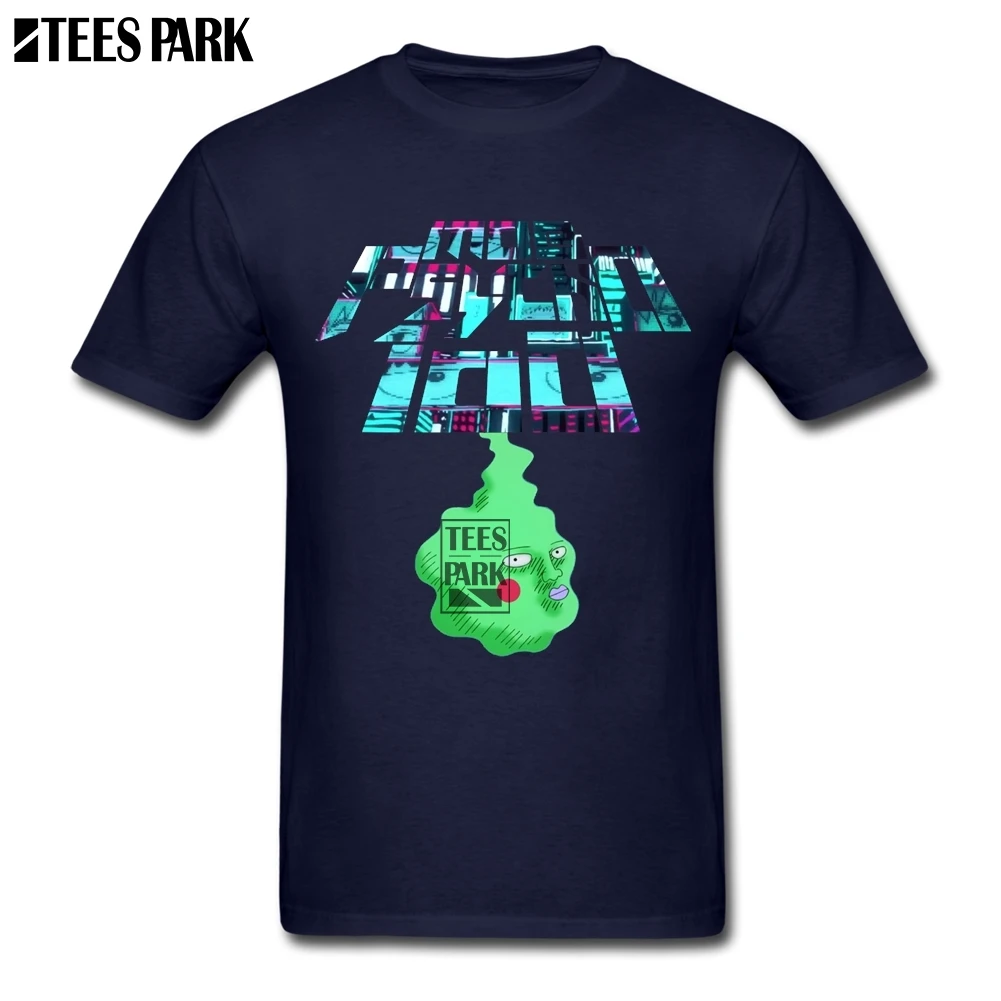 Тройник уличная Mob Psycho 100 Dimple Ретро футболки Crewneck дизайн Мужская футболка Униформа очень дешево - Цвет: Navy
