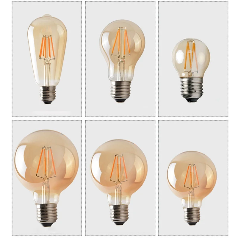 Ретро Edison led светильник лампочка E27 220 В 40 Вт T300 T225 T10 T45 A60 G95 G80 ST64 лампа накаливания ампулы лампы Винтаж Эдисон лампы