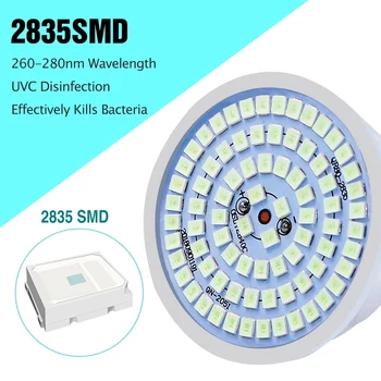 

E27 UV Desinfection Lamp LED Sterilizer Lamp MR16 LED UVC Germicidal Bulb GU10 Ultraviolet Light 48 60 80LEDs B22 UV Lamp