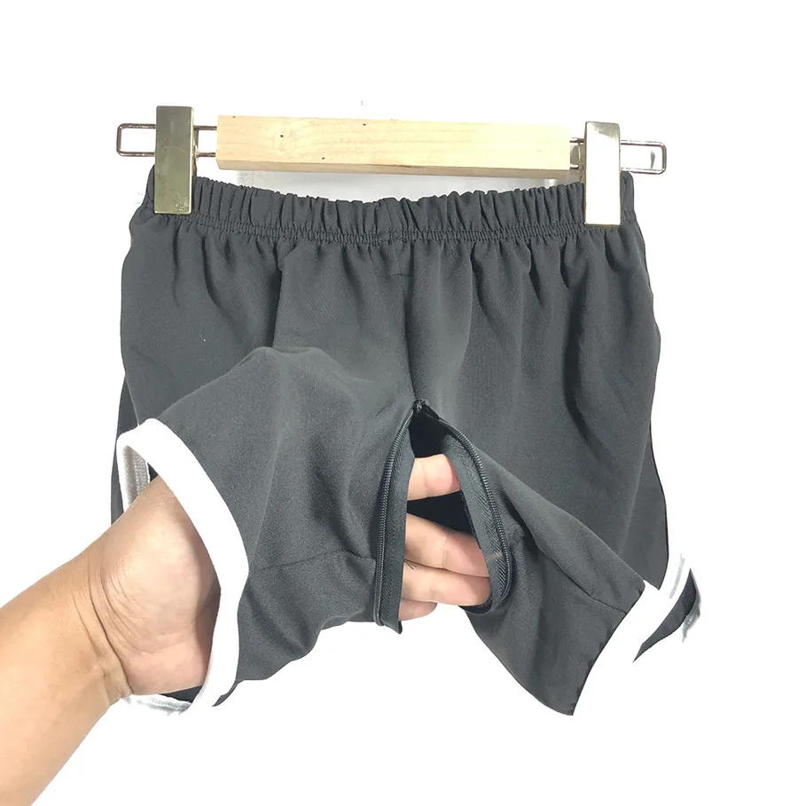 Outdoor Sex Shorts Women High Waist Korean Style Sports Secret Pants Zipper Outdoor Public Sex Hot Sexy Short Trousers Clothes