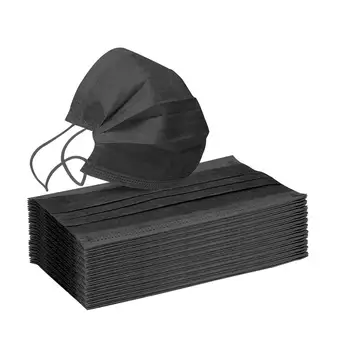 

50Pcs Face Mask mascarillas Disposable Black Mouth Cap Earhook Breathable Face Masks Non-Woven 3 Layer Meltblown mondkapjes