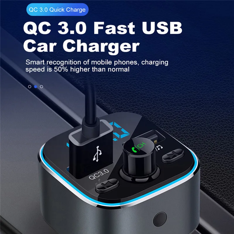 Быстрая зарядка USB Автомобильное зарядное устройство Bluetooth приемник авто fm-передатчик U диск и TF карта Handsfree Вызов без потерь Mp3 музыкальный плеер