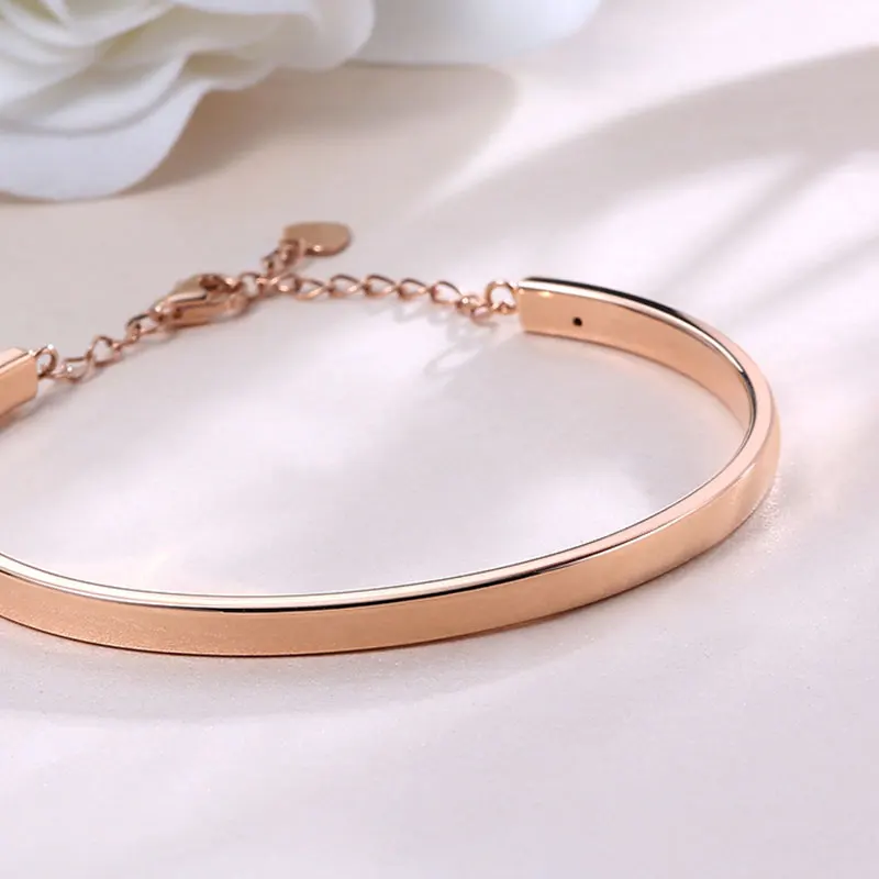 Классические глянцевые розовые цвета, 18k настоящие цельные золотые браслеты, высококлассные украшения на свадьбу, годовщину для женщин и девочек, Необычные