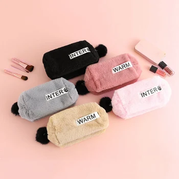 

1PCS Cute Cartoon Plush Cosmetic Bag Soft Plush Cosmetic Makeup Bag Pouch Case Organizador