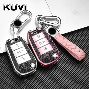 

PU Leather Car Remote Key Cover Case Fob for Peugeot 208 2008 308 3008 408 4008 508 Citroen C3 C4L CACTUS C5 C6 C8 Picasso Xsara