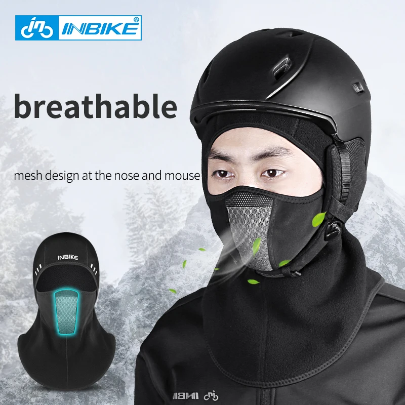 INBIKE Зимняя Маска для лица, шапка, термальная флисовая Лыжная маска, маска для лица, щит сноуборд, шапка, холодный головной убор, велосипедная маска, маска для лица, шарф