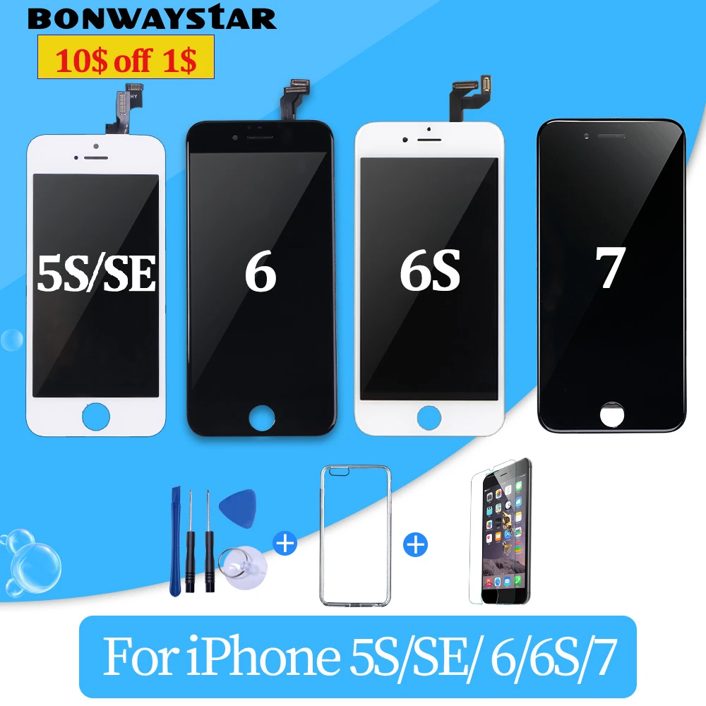a Lcd Display For Iphone 6 6s 7 8 X Display Ouch Screen Replacement Digitizer Assembly For Iphone 5 5s Se 6 6s 7 Lcd Screen Aliexpress