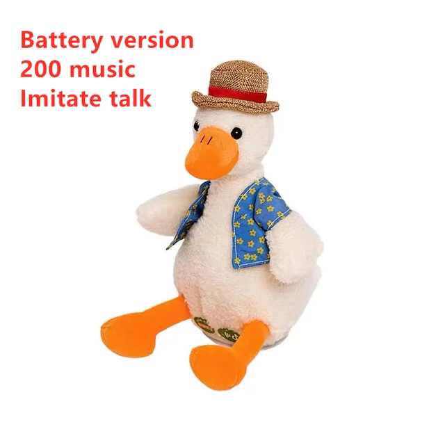 Dancing Singing Duck Plush Toys Kawaii Fool Duck Repete Imitate Speak Cute Plushie Doll Electric Kids Children's Birthday Gift