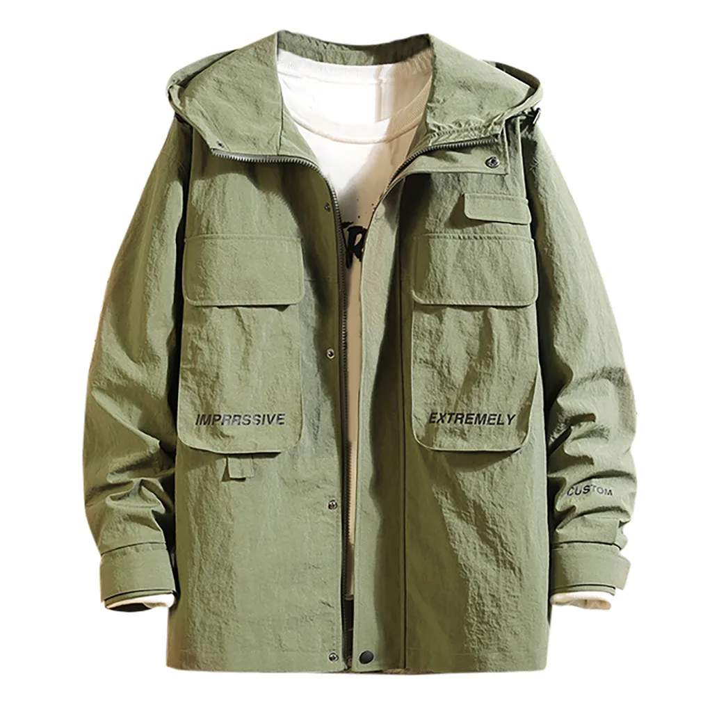 SAGACE Новая мужская повседневная куртка-бомбер с капюшоном Весна Осень Хип-хоп