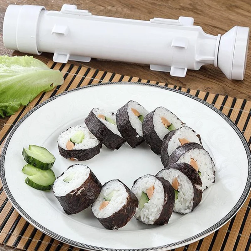 Sushi Roller Kit Rolls Made Bazooka Kitchen Easy Cooking Tools Tube Shape  Food Sushi Mold Maker